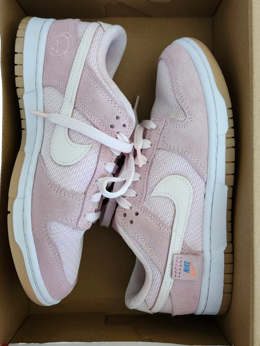 Nike Women's Suede Pink Teddy Bear Edition Low Dunks Size 7.5